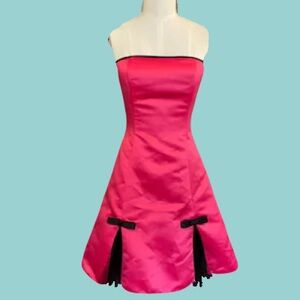 Vintage Jessica McClintock for Gunne Sax Hot Pink Strapless Dress - Size 7